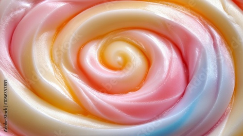 Close-up of Swirling Pastel-Colored Slime photo