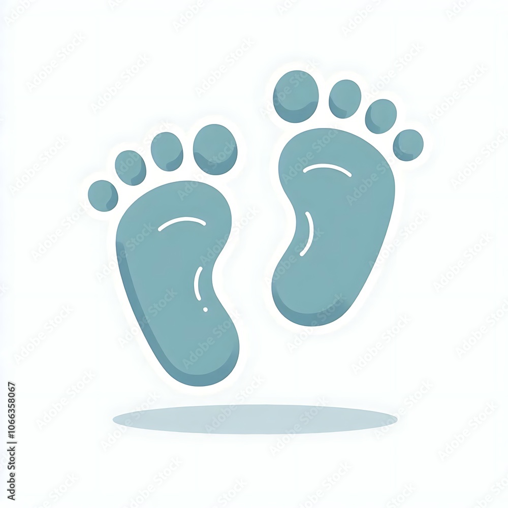 Flat illustration of animal paw, human feet for graphics resource, tracks for tracing, feet face Flat illustration of animal paw, human feet for graphics resource, tracks for tracing, feet face
