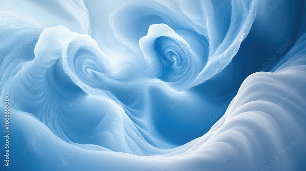 Obraz premium Soft blue toned swirling clouds evoke a serene and tranquil ambiance ideal for a range of creative projects