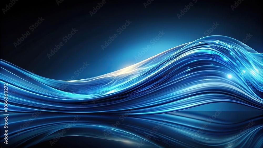Abstract blue wave design on dark background Abstract blue wave design on dark background