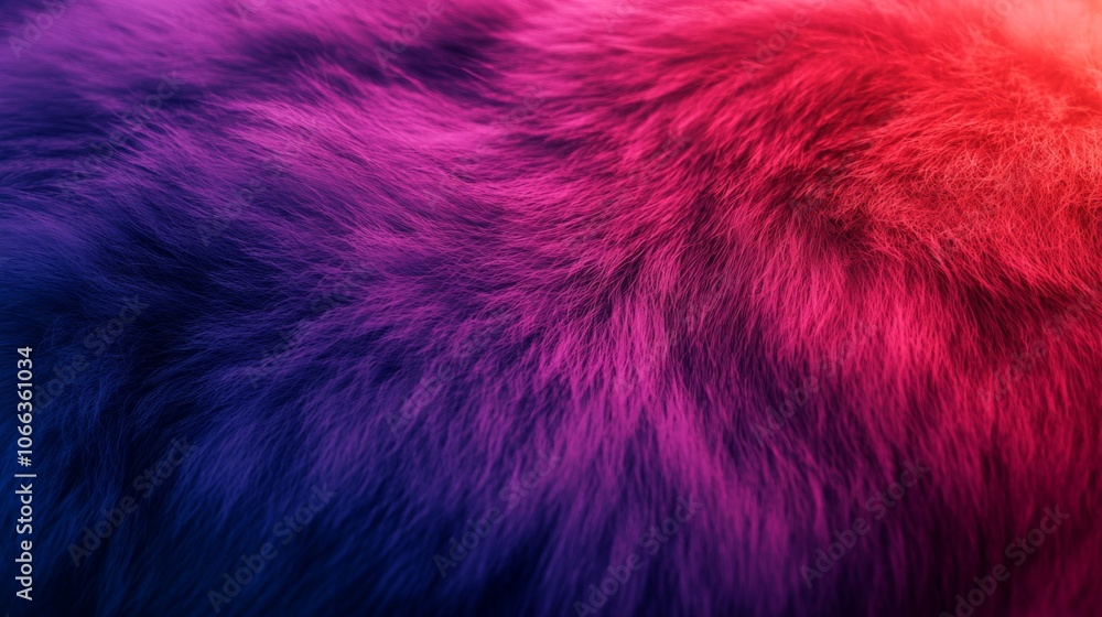 Fototapeta premium Close-up of Vibrant Purple and Red Fur Texture