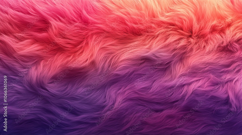 Obraz premium Abstract Gradient Fur Texture in Red, Pink, and Purple Hues