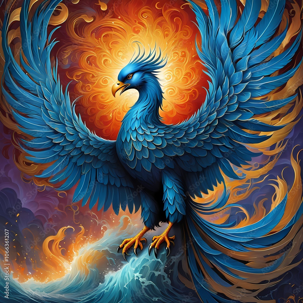 The phoenix rising, as a symbol of hope in a time of crisis, bold painting art, spirit animal The phoenix rising, as a symbol of hope in a time of crisis, bold painting art, spirit animal