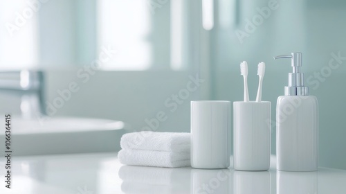 Wallpaper Mural Maintaining Dental Hygiene: Flossing Tools Arranged for Precision on Bathroom Counter Torontodigital.ca