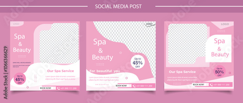 Beauty and spa center social media template design