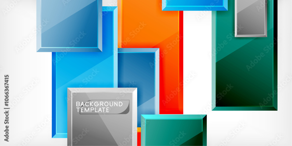 Glass toy style square shapes abstract design. Vector Illustration For Wallpaper, Banner, Background, Card, Book Illustration, landing page Glass toy style square shapes abstract design. Vector Illustration For Wallpaper, Banner, Background, Card, Book Illustration, landing page
