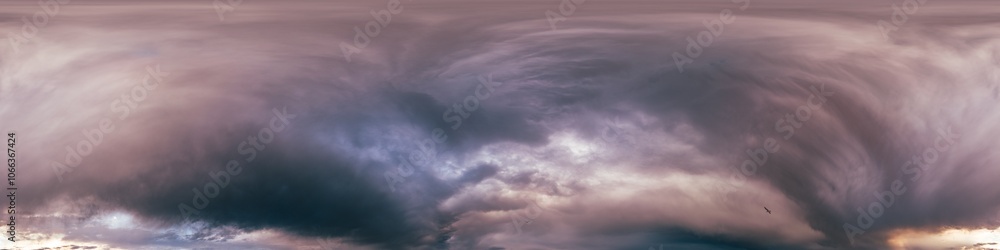 Dark moody rain clouds in dramatic overcast sky. Seamless 360 HDR spherical panorama. Full zenith or sky dome in 3D environment, sky replacement for aerial drone panoramas. Climate and weather change. Dark moody rain clouds in dramatic overcast sky. Seamless 360 HDR spherical panorama. Full zenith or sky dome in 3D environment, sky replacement for aerial drone panoramas. Climate and weather change.