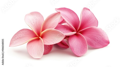 Pink Frangipani flower on a white background