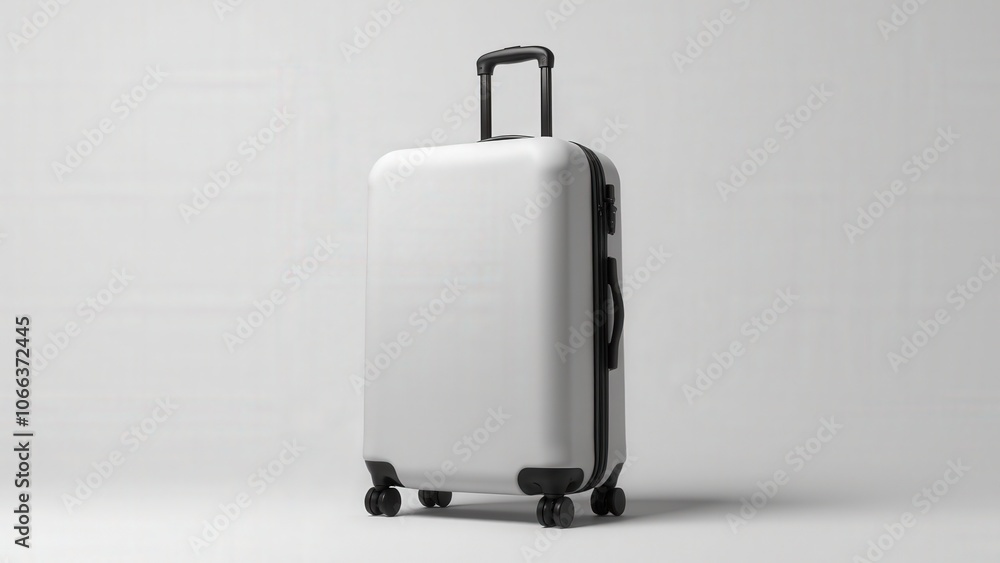 Versatile luggage plastic cover mockup with a blank surface, ideal for customization on medium luggage Versatile luggage plastic cover mockup with a blank surface, ideal for customization on medium luggage