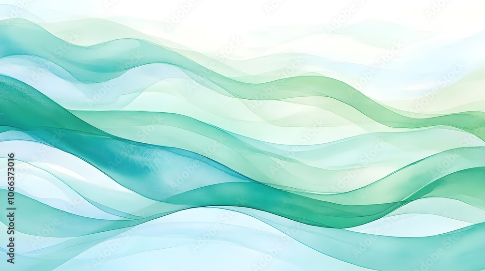 Obraz premium Abstract Green Blue Waves
