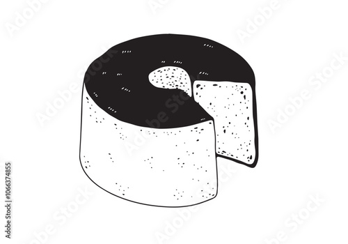 シフォンケーキの線画