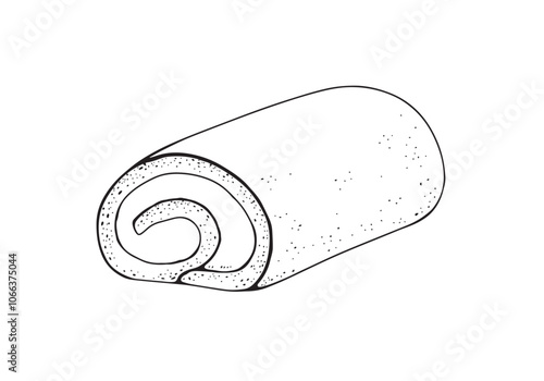 ロールケーキの線画