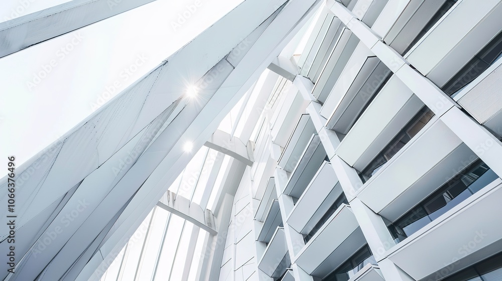 Naklejka premium White Futurist Architectural Lines Texture - a sleek and modern visual. The futuristic lines create a sophisticated and dynamic scene.