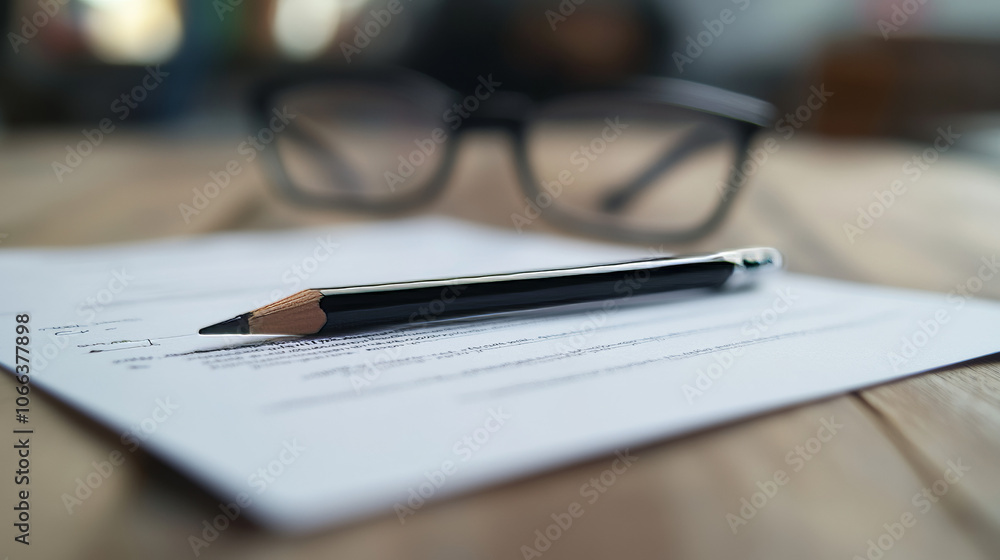 A close-up shot shows a TOEFL exam paper and a pencil. The image suggests the importance of education, tests, and learning English. A close-up shot shows a TOEFL exam paper and a pencil. The image suggests the importance of education, tests, and learning English.