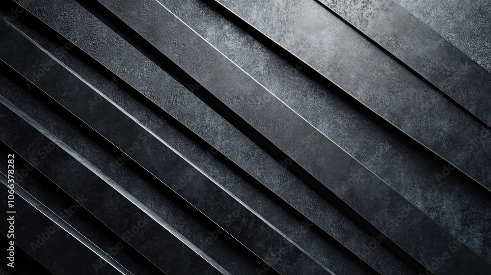 Sleek black metallic panels featuring diagonal ridges create a contemporary and industrial look Sleek black metallic panels featuring diagonal ridges create a contemporary and industrial look