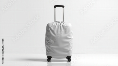 Elegant waterproof luggage cover mockup with blank surface, suitable for branding or unique patterns. photo