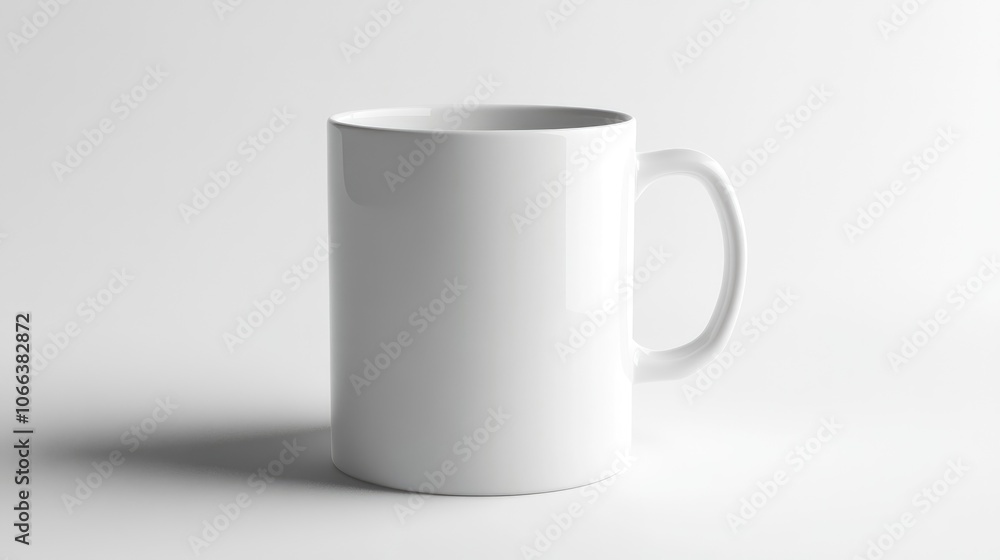 Obraz premium White background featuring a ceramic mug Empty drink cup ready for customization