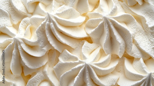 Whipped cream texture with a focus on vanilla flavor Appealing culinary detail