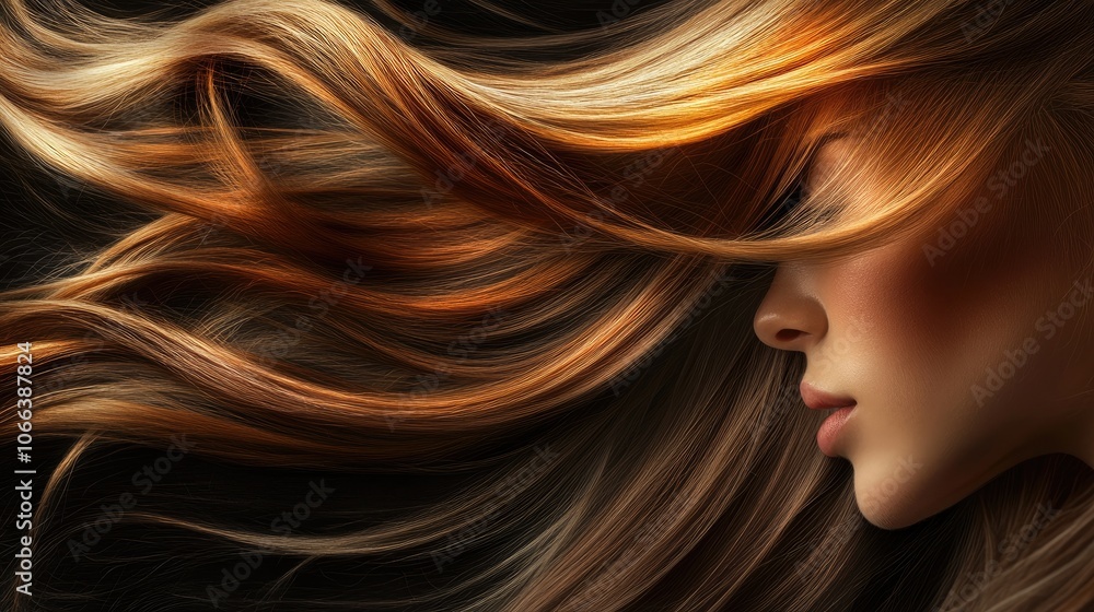 Woman with long healthy hair using a hairbrush showcasing vibrant silky smooth strands and no signs of hair fall Woman with long healthy hair using a hairbrush showcasing vibrant silky smooth strands and no signs of hair fall