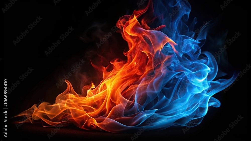 Abstract flame design on black background