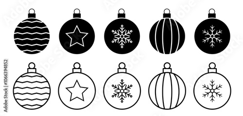 Christmas ball icon. Set of christmas balls. Christmas ball. Vector illustration.