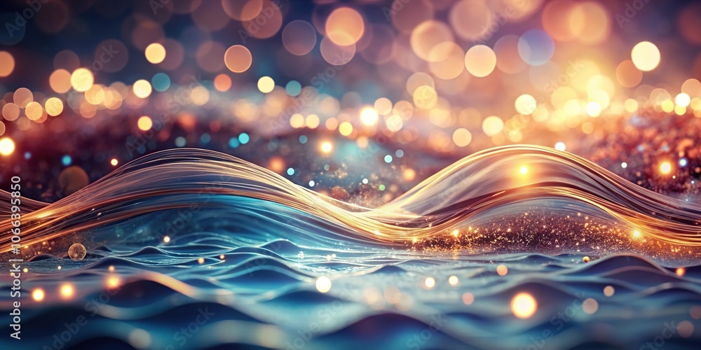 Abstract flowing waves and bokeh lights close-up Abstract flowing waves and bokeh lights close-up