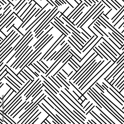 Abstract black and white pattern of intersecting lines, creating a mesmerizing visual effect.