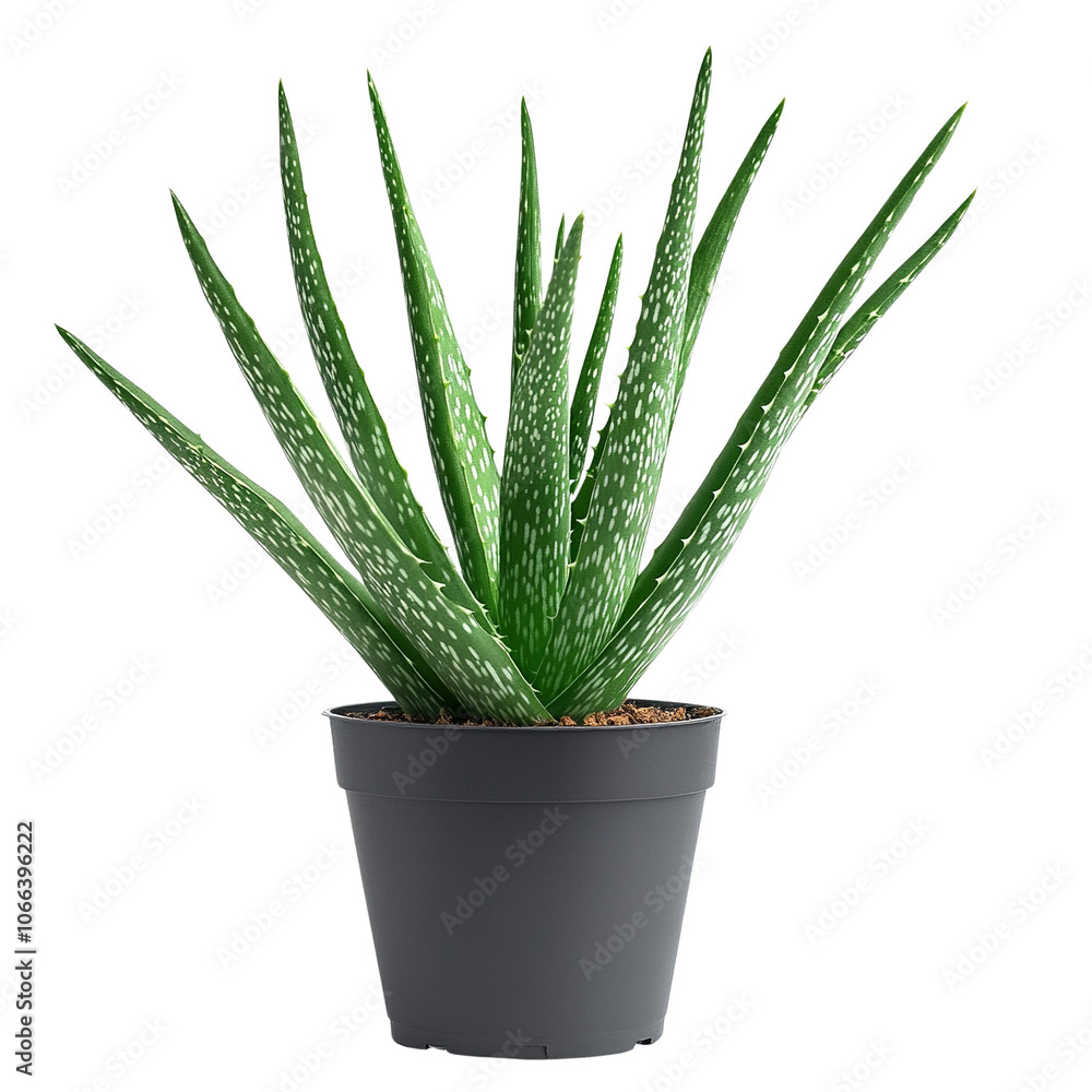 Healthy Aloe Vera Plant in Black Pot Healthy Aloe Vera Plant in Black Pot