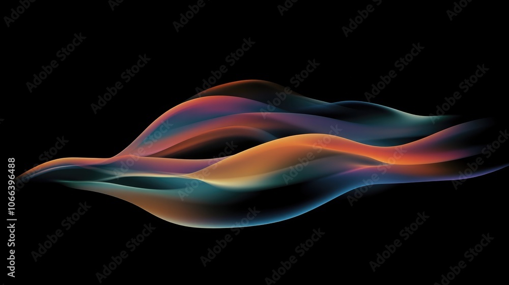 Obraz premium Surrealist Composition of Multicolored Warm Gradient Blurred Against Black Background