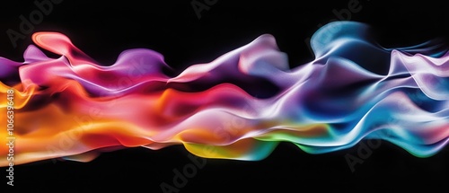 Surrealist Composition of Multicolored Warm Gradient Blurred Against Black Background