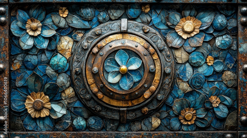Intricate Floral Design on Decorative Vault Door Intricate Floral Design on Decorative Vault Door