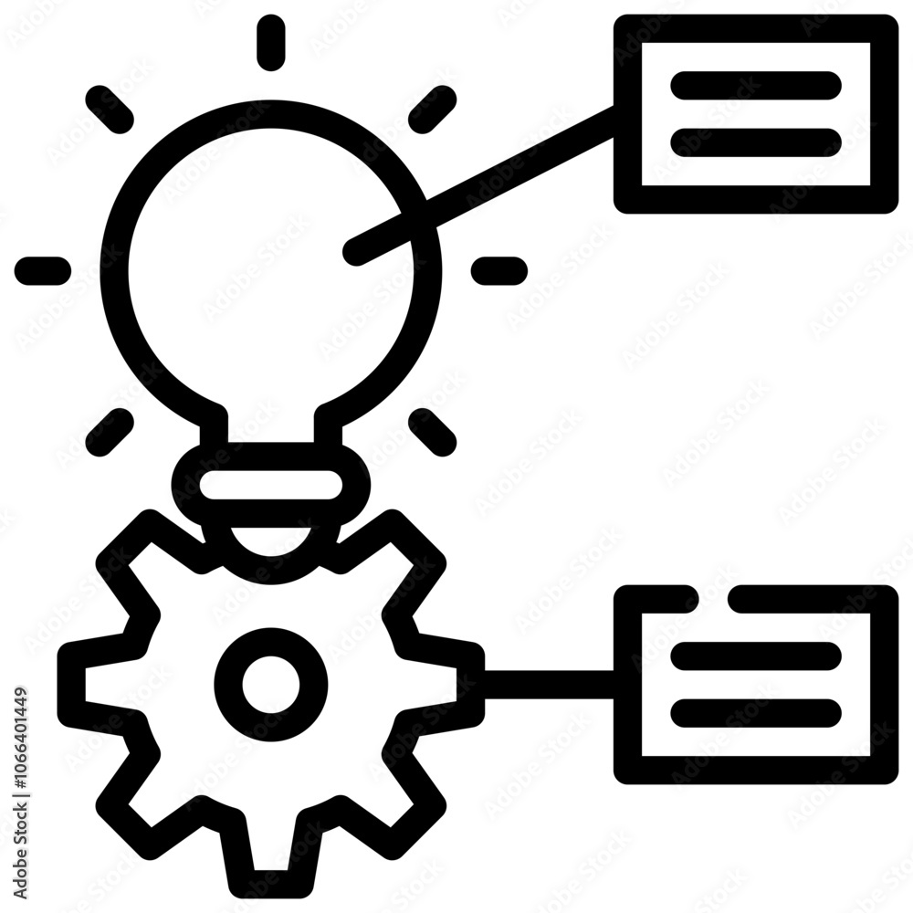 idea bulb business innovation plan simple line idea bulb business innovation plan simple line