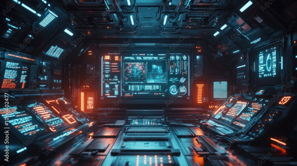 Fototapeta premium Futuristic Spaceship Interior