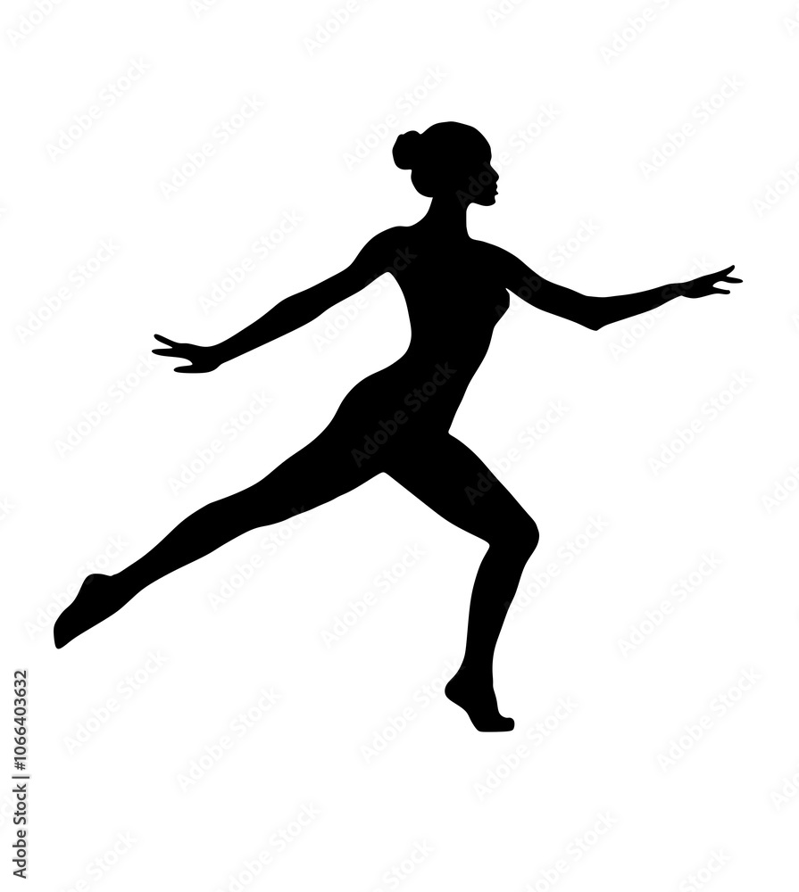 Vector illustration of a silhouette of a dancing woman in black. Stylish and dynamic pose Vector illustration of a silhouette of a dancing woman in black. Stylish and dynamic pose