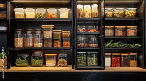 Wallpaper Mural Organized Kitchen Storage with Glass Jars and Fresh Ingredients Torontodigital.ca