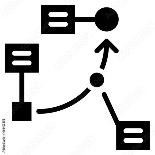 chart flow business work plan innovation solid glyph