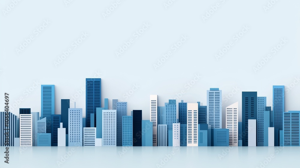 Modern Cityscape Paper Cut Design for Creative Use Modern Cityscape Paper Cut Design for Creative Use