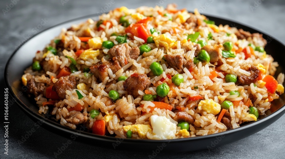 Chinese Fried Rice with Meat, Vegetables and Egg Chinese Fried Rice with Meat, Vegetables and Egg