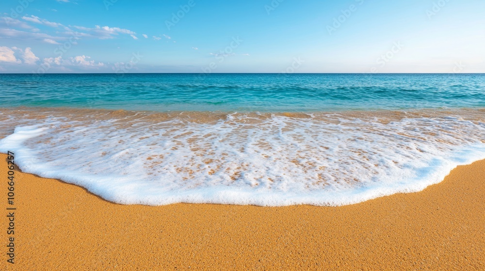 Gentle Waves Lapping at a Serene Beach Shoreline Gentle Waves Lapping at a Serene Beach Shoreline