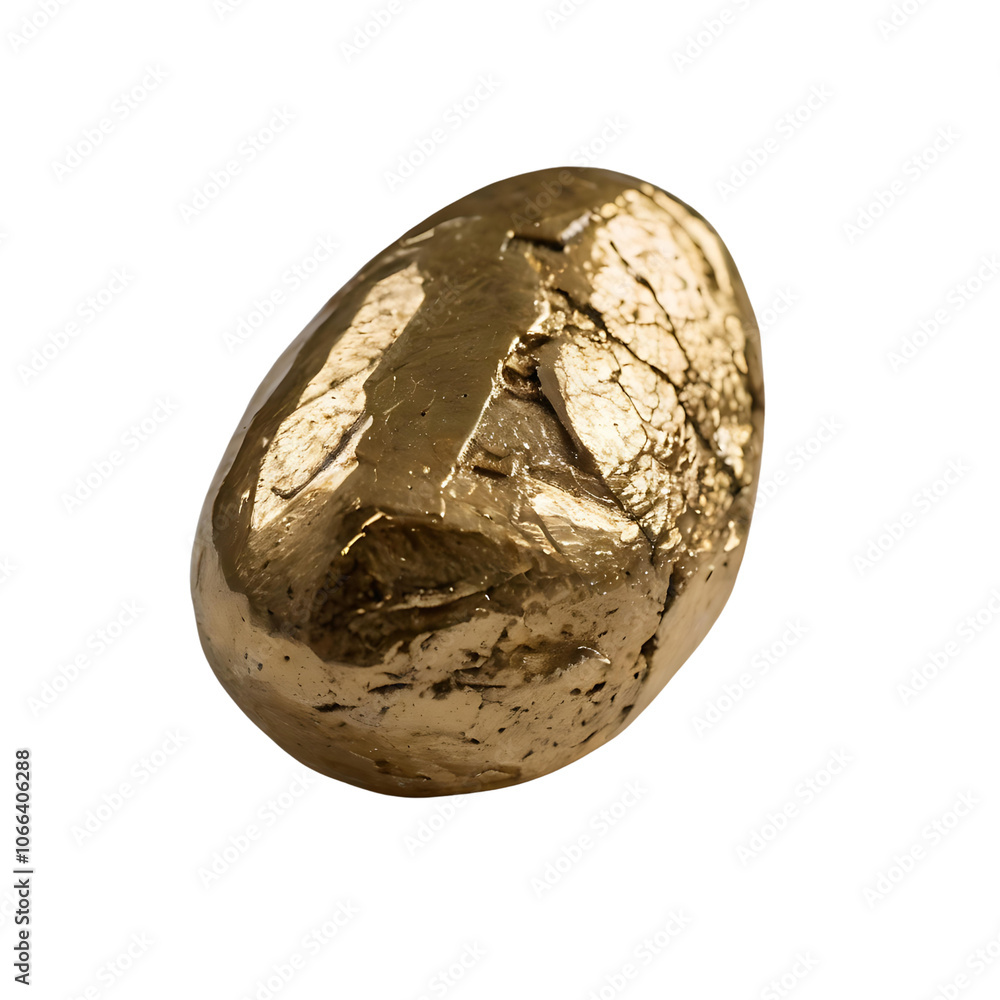 Naklejka premium A peace of gold Stone in isolated white background