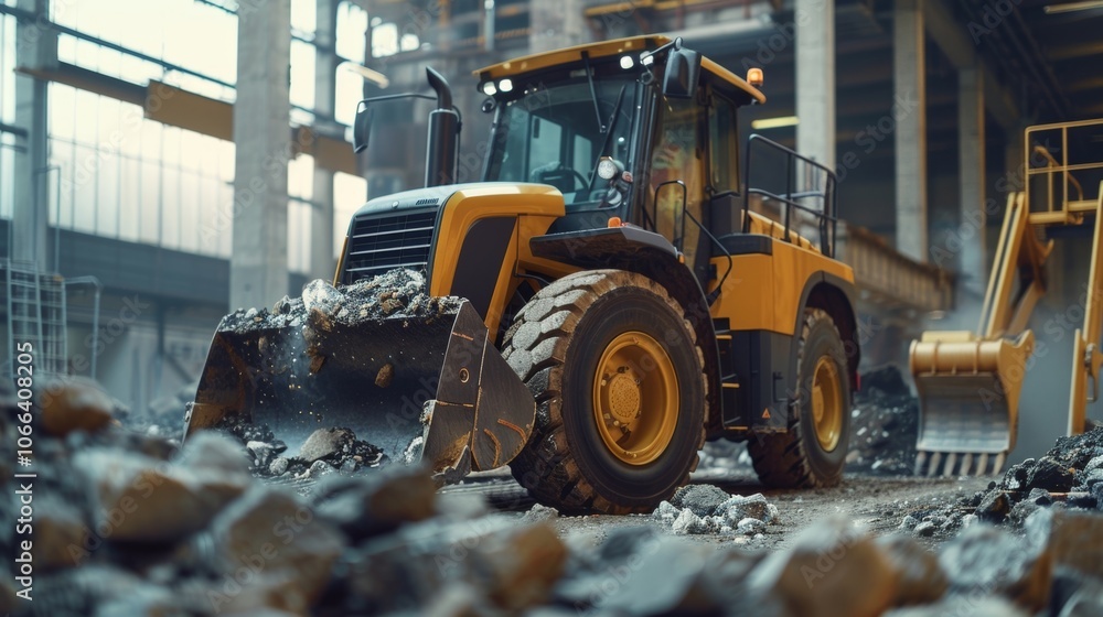 A compact loader equipped with safety sensors and an integrated collision avoidance system preventing accidents and ensuring worker safety. A compact loader equipped with safety sensors and an integrated collision avoidance system preventing accidents and ensuring worker safety.