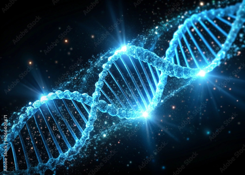 DNA helix pattern on a black backdrop showing the spiral molecular structure in a 3D scientific illustration DNA helix pattern on a black backdrop showing the spiral molecular structure in a 3D scientific illustration