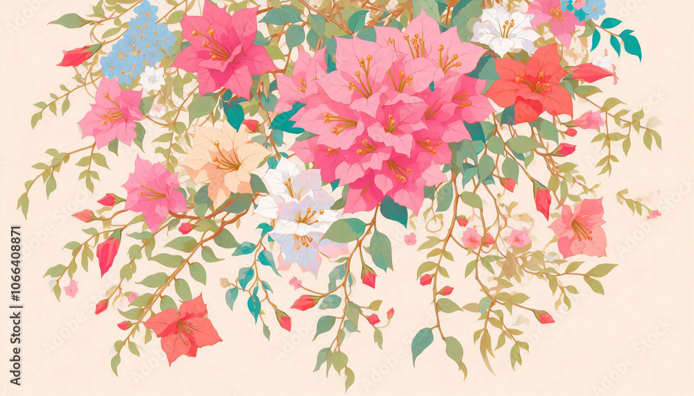 background with flowers. digital illustration. background with flowers. digital illustration.