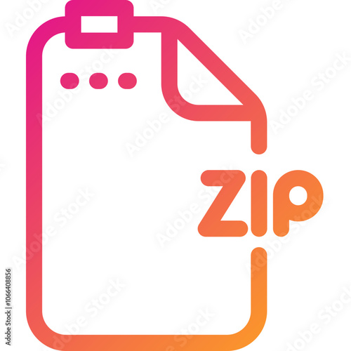 Illustrated representation of a zip file icon in vibrant gradient colors, symbolizing data compression and digital storage