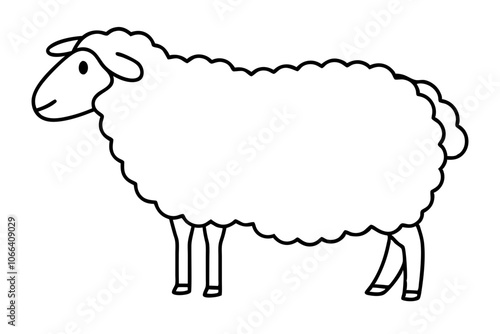 sheep line art vector icon, sheep silhouette isolated on white background. vector illustration