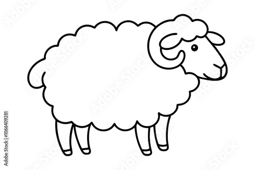 sheep line art vector icon, sheep silhouette isolated on white background. vector illustration