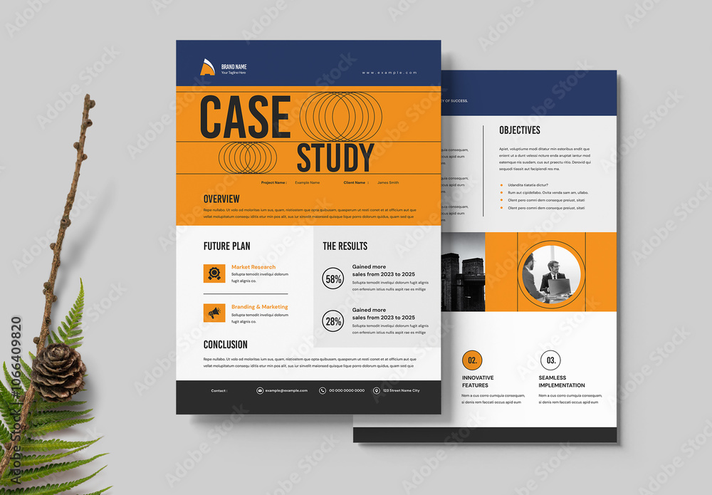 Case Study Template Layout Stock Template | Adobe Stock