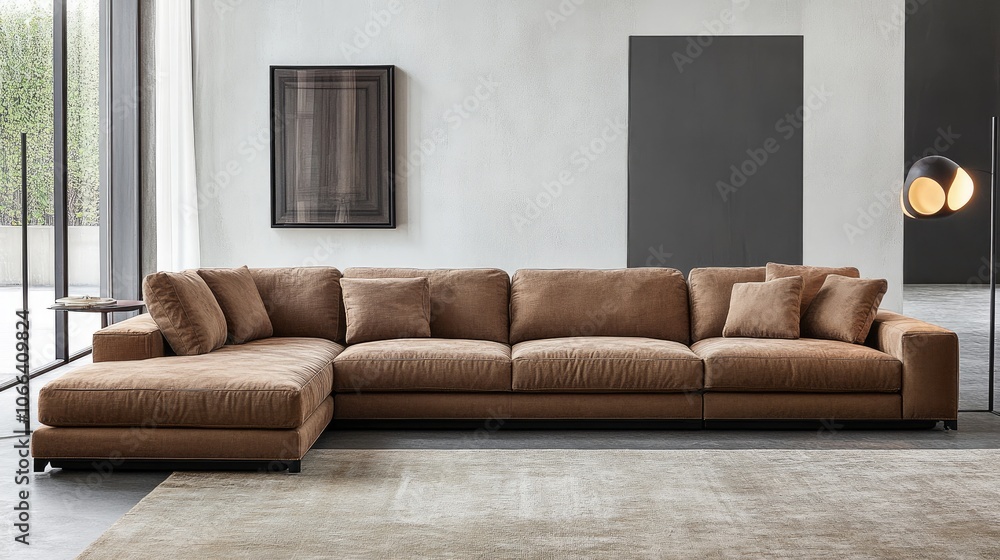 Fototapeta premium Modern Minimalist Loft Living Room Design