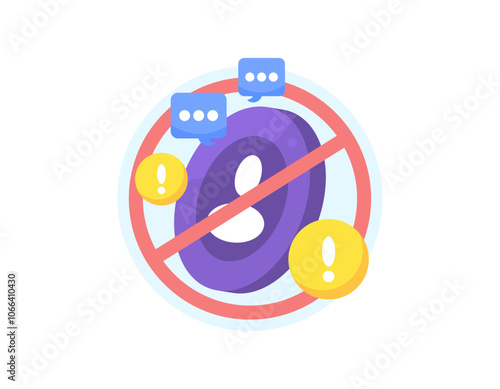 block concept. blocking disturbing and annoying social media accounts. banned or blocked accounts. illustration of a person symbol with a ban sign. flat style design. element