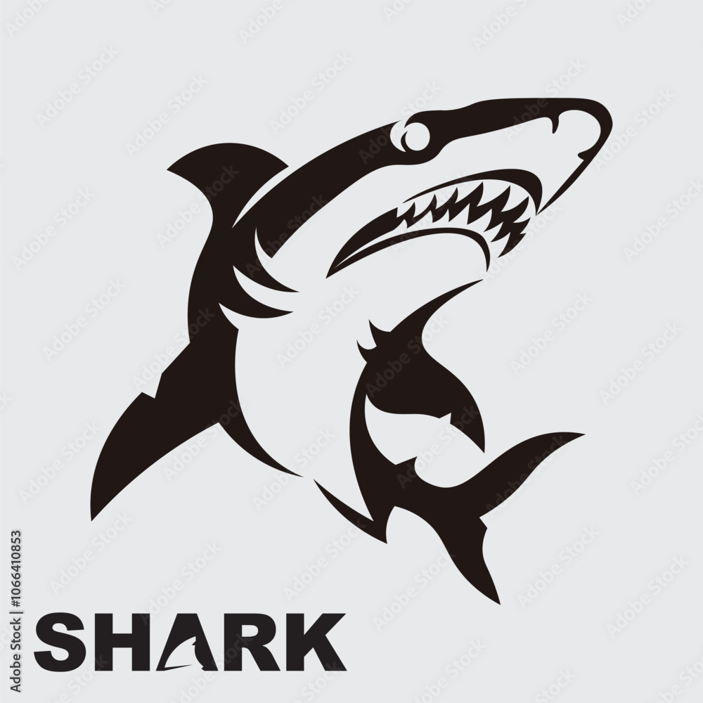 Fototapeta premium shark icon and symbol vector template illustration and logo